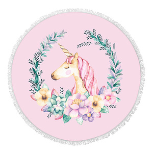 En Microfibre Sans Sable Animal Plage Violet Fantaisie Personnalisé Serviettes <span class=keywords><strong>de</strong></span> Plage Rondes Personnalisées - Product Image 1