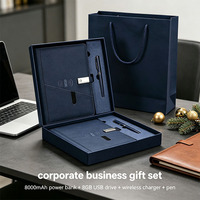 Ensemble cadeau d'entreprise personnalisé avec logo, mini bloc-notes à couverture rigide avec chargeur sans fil et stylo, haut de gamme, premium, exécutif
