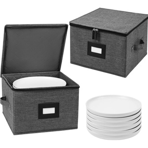 Conteneur de rangement en métal à coque rigide (33,0 cm) empilable pour vaisselle, capacité 18 L, style japonais - Product Image 1