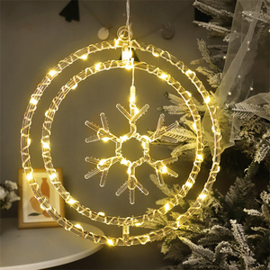 Cadena de luces Led Solar Nicro, luces de hadas de Navidad, festón, estrella, <span class=keywords><strong>Luna</strong></span>, jardín, ventana interior giratoria, árbol de vacaciones, luz decorativa - Product Image 6