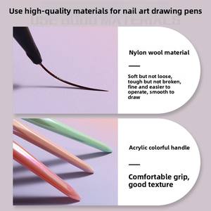 Stylos de dessin pour nail art en acrylique style japonais et français, avec couleurs spéciales pour ongles portables et outil de pinceau - Product Image 2