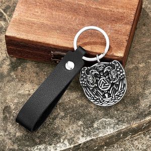 Porte-clés en métal Viking Double Aigle, alliage de zinc, style nordique, pendentif thématique, accessoire cadeau unisexe - Product Image 3