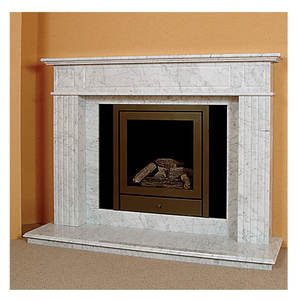 Chimenea de mármol blanco, chimenea decorativa independiente para interiores, chimenea tallada a mano, marco de chimenea elegante - Product Image 4