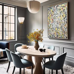 Peinture à l'huile abstraite personnalisée peinte à la main sur toile, décoration murale pour cadeau de pendaison de crémaillère et décoration intérieure - Product Image 3