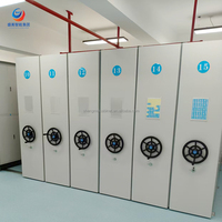 Système de rayonnage mobile en acier robuste pour archivage, capacité de charge 150 kg, avec serrure électronique/combinaison, homologué FM