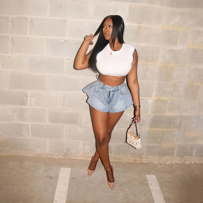 Summer Women Fashion Loose Sexy High Waist Ultra Denim Shorts