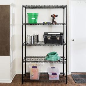 Scaffale a 5 Ripiani in Filo Metallico Rivestito, Unità di Stoccaggio per Cucina e Altri Ambienti, Organizzatori - Product Image 3