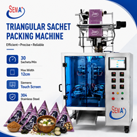 Machine d'emballage automatique de sachets triangulaires à commande PLC pour l'emballage du thé, du café, des fleurs et des herbes