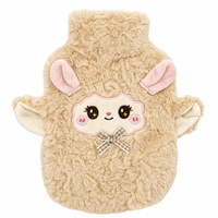 Housse de bouteille d'eau chaude en polyester moelleux, manchon en peluche chaud, design mignon et tendance, diverses couleurs, personnalisable, approvisionnement en gros