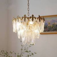 Lustre suspendu en verre vintage français, design loft rond, abat-jour en verre givré clair nordique, luminaire suspendu au plafond à LED