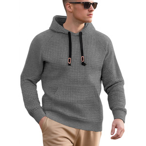 Sweat-shirt décontracté pour homme en jacquard <span class=keywords><strong>avec</strong></span> <span class=keywords><strong>capuche</strong></span> à carreaux et grandes poches - Product Image 1