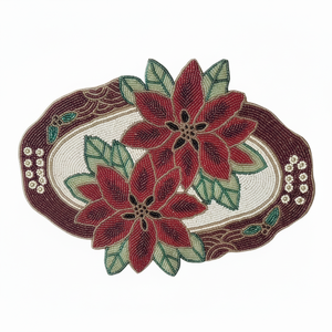 Manteles individuales redondos personalizados de lujo más vendidos, manteles de mesa de hierro con cuentas de cristal para fabricante de bodas - Product Image 1