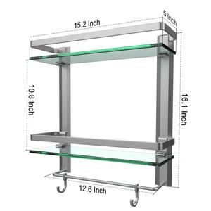 Treo Tường Kép tầng Kính tắm kệ với khăn thanh Kính tắm Kệ phòng tắm kệ kính - Product Image 3