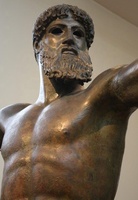 Sculpture de reproduction célèbre, sculpture grecque, artisanat en métal, statue en bronze de Zeus ou de Poséidon