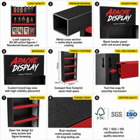 Expositor Giratorio de Metal Personalizado para Figuras de Acción, Organizador de Juguetes de 4 Lados para Tiendas de Coleccionables de Anime, OEM ODM