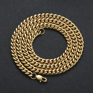 4mm-9mm <strong>stainless</strong> <strong>steel</strong> chain necklace, simple round hip-hop smooth surface Cuban chain round grinding chain men - Product Image 3
