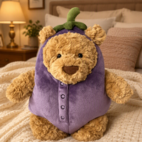 Peluche Ours Barcelone Violet Aubergine Version Haute Ultra Douce Mignonne Décoration Halloween Maison B2B En Stock
