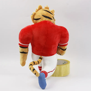 Bán buôn tùy chỉnh 20cm bóng đá thể thao <span class=keywords><strong>Tiger</strong></span> linh vật unisex mềm nhồi dài đồ chơi sang trọng PP bông điền thêu bên - Product Image 6