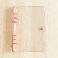 Nouveau style A5 A6 classeur de budget transparent à 6 anneaux à feuilles mobiles en plastique PVC classeur de budget transparent