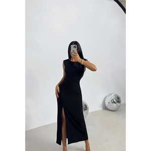 Vestido de Noche Midi Negro Básico - Product Image 1