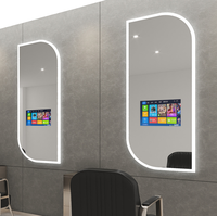 Espejo Simple para Barbería, Salón de Belleza, Espejo para Celebridades de Internet con Televisión y Luces, Colgante de Pared