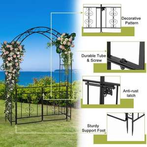 Arches de fleurs en <span class=keywords><strong>fer</strong></span> <span class=keywords><strong>forgé</strong></span> Offre Spéciale Parties Jardin extérieur Pelouse Arrière-cour Cadre en métal durable - Product Image 4