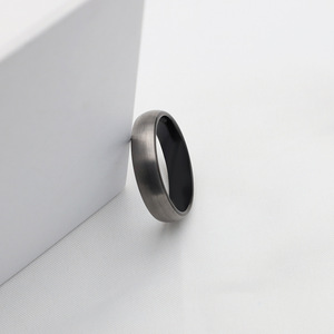 Tungsten Steel Ring <b>Brushed</b> Matte Finish Unisex Engagement Jewelry <b>Round</b> Geometric Shape Plain Design - Product Image 4