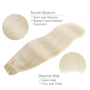 Extensiones de <span class=keywords><strong>cabello</strong></span> humano Remy con clip ligero Rubio crudo alineado con cutícula al por mayor <span class=keywords><strong>cabello</strong></span> natural virgen con altura desde el cuero cabelludo - Product Image 4