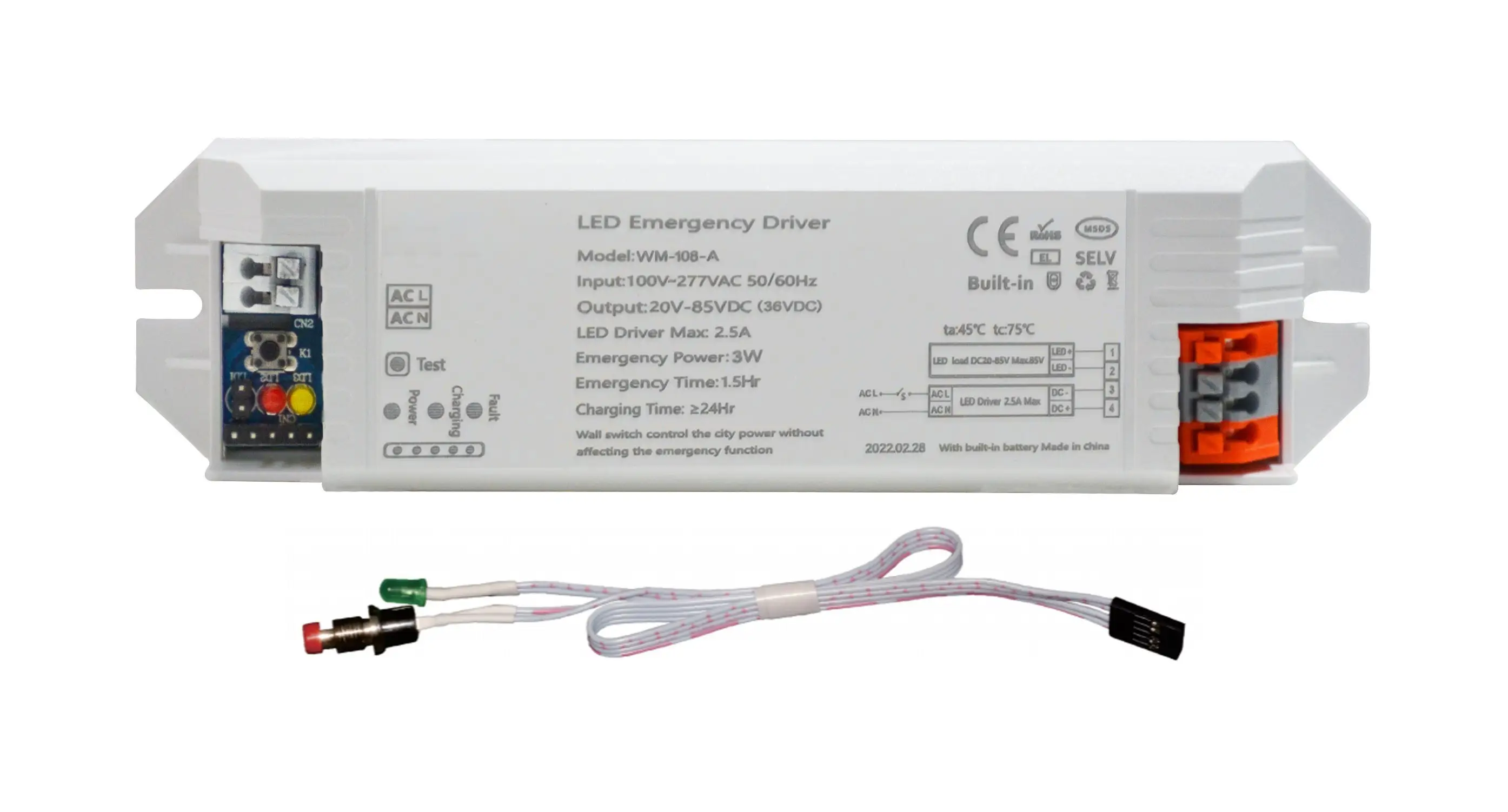 LED Emergency Driver Rechargeable Battery Pack For LED Lamp Max. 50W