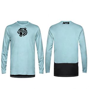 Camiseta de Ciclismo de Manga Larga para Hombre, para <span class=keywords><strong>MTB</strong></span>, BMX, ATV, Descenso, Motociclismo Todoterreno, Transpirable, Personalizable - Product Image 6