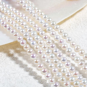 Perles d'eau douce de haute qualité de la marque Wenchi, Chine, lumière intense, forme bouton naturelle, petites, semi-finies, en vrac, pour bijoux DIY - Product Image 2