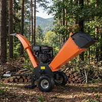 Broyeur de bois à essence NEXAGROT GS120 haute performance 15HP, broyeur d'arbres 120mm avec système de coupe à tambour haute vitesse et démarrage électrique