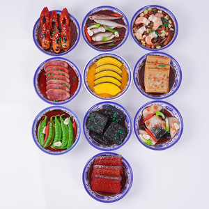 Simulated Food Bowl Dish 1:1 Chinese Food Model: Braised Beef And <strong>Pickled</strong> Pepper Chicken Feet, Simulated Food Decoration - Product Image 2