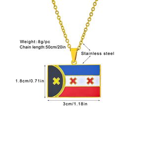Collar con Colgante de Acero Inoxidable Chapado en Oro de 18K con Diseño de Bandera Dream L'Manberg, Venta al Por Mayor de Fábrica - Product Image 5