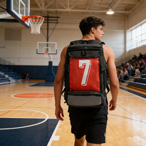 Zaino Sportivo da Basket per Ragazzi in Nylon con Chiusura a Cerniera, Grande Capacità, <span class=keywords><strong>Cintura</strong></span> con Cuscinetto d'Aria, Impermeabile - Product Image 5