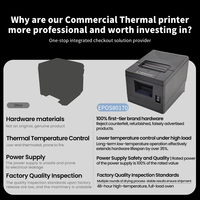 Printer Thermal Langsung Android 3 Inci 80mm Stabilitas Tinggi USB Desktop Kantor Tiket QR Printer Struk Tagihan