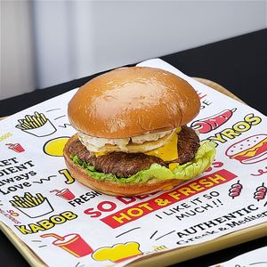 Wholesale Disposable Food Grade Material Wax Paper <b>Sheets</b> for Burger Wrapping Custom Logo Print Paper for Fast Food Takeaway - Product Image 1