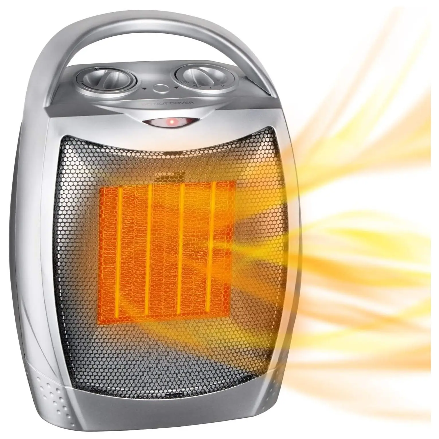 Chauffage électrique Portable avec Thermostat, ventilateur de chauffage en céramique sûr et silencieux de 1500W/750W, chauffe jusqu'à 200 pieds carrés pour le bureau
