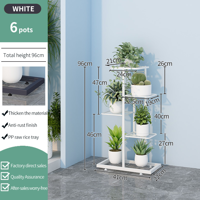 6 pots blancs
