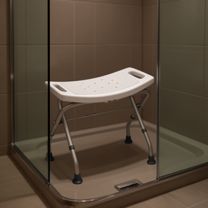Asiento de Ducha Plegable Ajustable Blanco, 51 cm de Largo, 38.2 cm de Altura, Equipo de Seguridad para Baño - Product Image 3