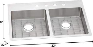 Nhà máy trực tiếp làm bằng tay đôi bát gờ Máy Trạm 16 đo sâu thấp phân chia dưới truy cập lưu vực bồn rửa nhà bếp - Product Image 2