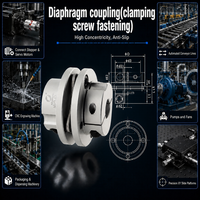 Accouplement à diaphragme à serrage par vis à disque unique, sans jeu, haute rigidité torsionnelle, en acier inoxydable pour moteur pas à pas servo