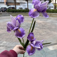 Bunga Anggrek Real Touch Artificial Flower PU Bunga Iris Buatan untuk Dekorasi Pernikahan dan Rumah Bunga Unik