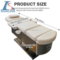 Table de massage électrique multifonctionnelle à 3 moteurs, inclinable et réglable, pour soins esthétiques, extensions de cils et shampoing, avec circulation d'eau
