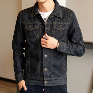 Veste décontractée pour homme – Veste en jean bleu élégante pour homme, parfaite pour le streetwear quotidien et les voyages - Product Image 1
