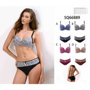 Nuovo Set Bikini Sexy da Donna 2 Pezzi, Costume da Bagno Estivo da Spiaggia con Top Imbottito Halter e Slip a Vita Alta con Laccetti Laterali - Vendita all'Ingrosso 66889 - Product Image 1