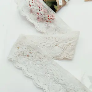 Wholesale Decorative Embroidery high quality New Arrival manufacturer ivory cotton lace trimming