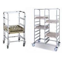 Chariot à plateaux GN avec roulettes, résistant à l'eau, pour hôtels et restaurants, en acier inoxydable poli miroir, chariot mobile pour plateaux de cuisson 1