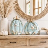 Nouvel Ornement en Bois Style Marin Citrouille Étoile de Mer Coquillage Décoration Maison Artisanat