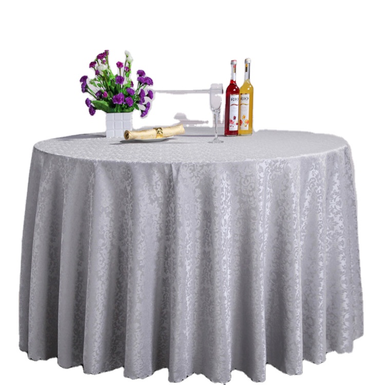Жаккардовая скатерть для ресторана, роскошная круглая скатерть для стола, для дома и улицы, для свадьбы, 120 дюйма, 100% полиэстер, с цветочным принтом, Всесезонная